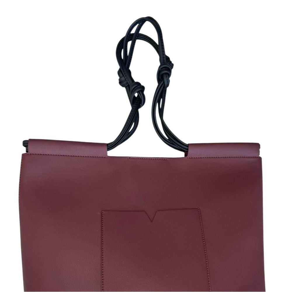 Von Holzhausen Italian Designer Vegan Market Tote Bag Fall Burgundy - Picture 11 of 16